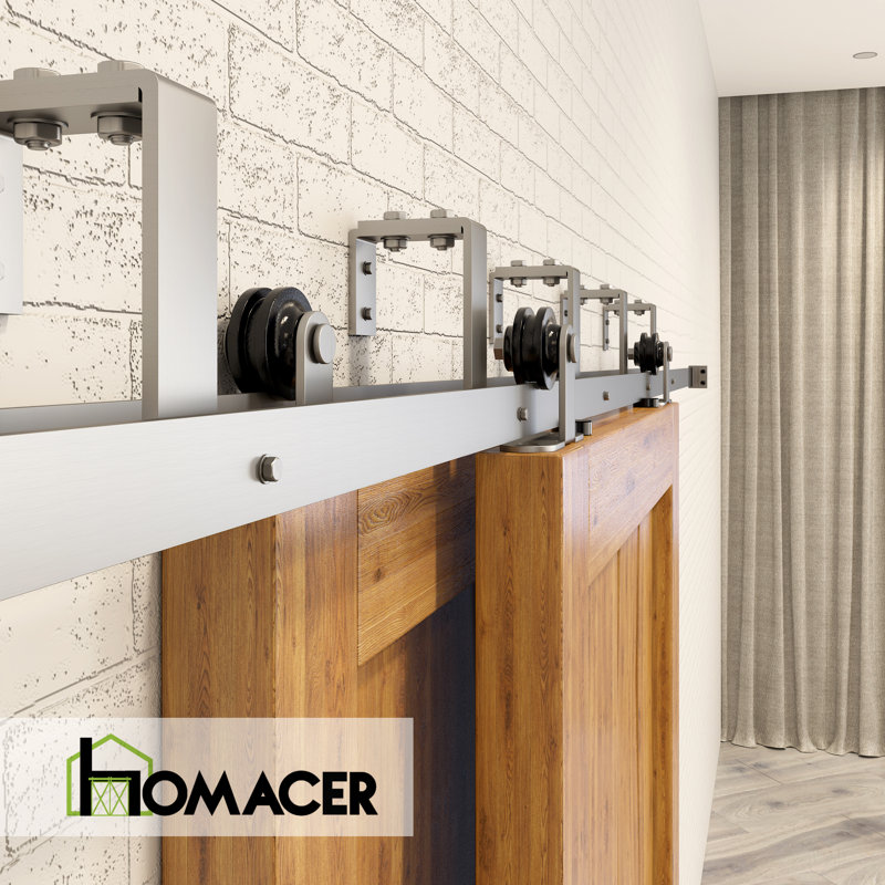 Homacer Brushed Nickel Top Mount T-Shape Design Double Track